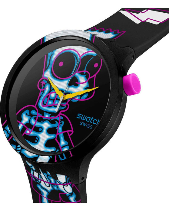 SWATCH Simpsons Aye Carumboo Multicolor Silicone Strap