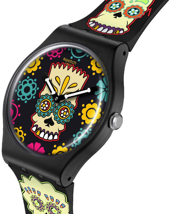 SWATCH Simpsons D' Oh Of The Dead Multicolor Silicone Strap