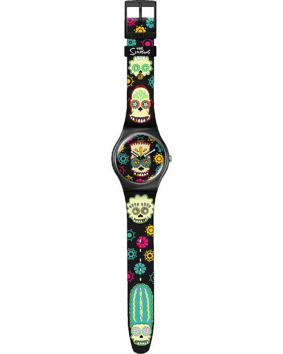 SWATCH Simpsons D' Oh Of The Dead Multicolor Silicone Strap