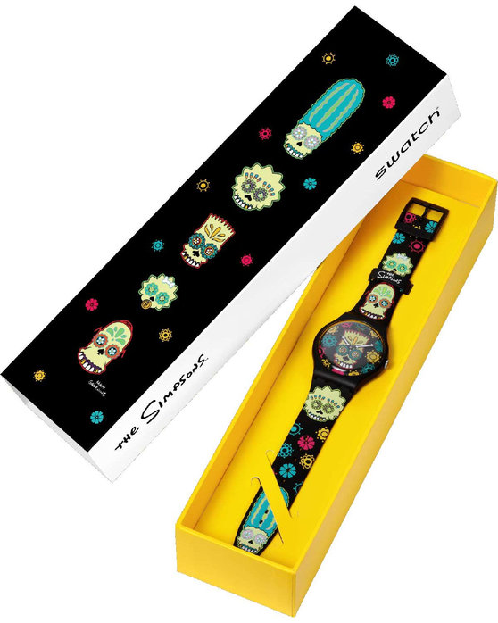 SWATCH Simpsons D' Oh Of The Dead Multicolor Silicone Strap