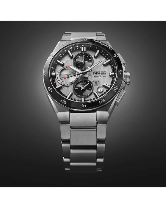 SEIKO Astron 'Silvery Night' 5X GPS Solar 2024 Dual Time Chronograph