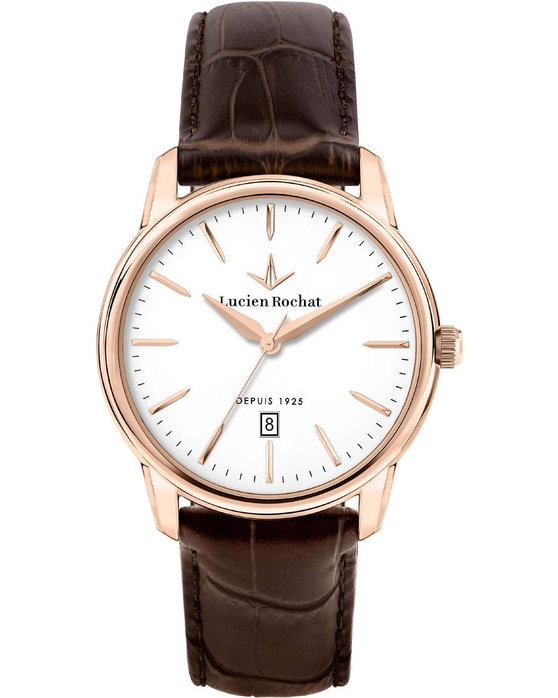 LUCIEN ROCHAT Iconic Brown Leather Strap