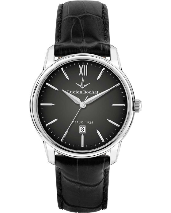 LUCIEN ROCHAT Iconic Black Leather Strap