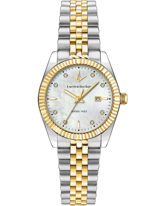 LUCIEN ROCHAT Bienne Diamonds Two Tone Stainless Steel Bracelet