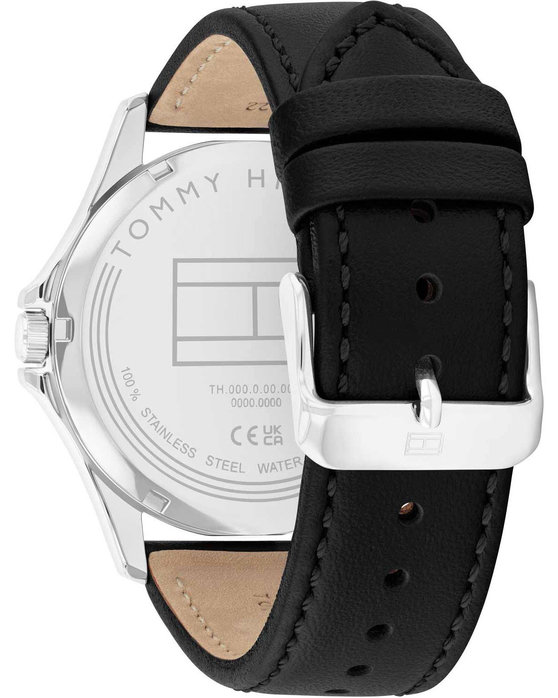 TOMMY HILFIGER Sport Black Leather Strap