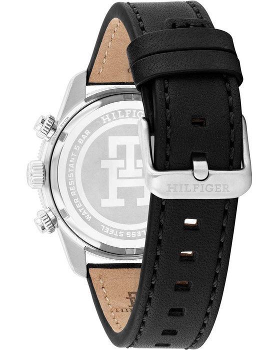 TOMMY HILFIGER Sport Chronograph Black Leather Strap