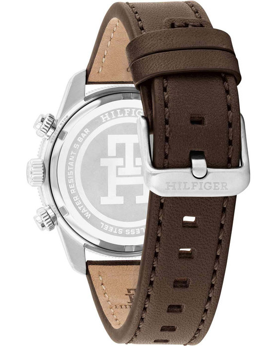 TOMMY HILFIGER Sport Chronograph Brown Leather Strap