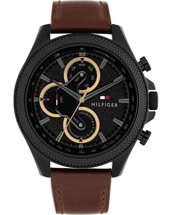 TOMMY HILFIGER Sport Brown Leather Strap