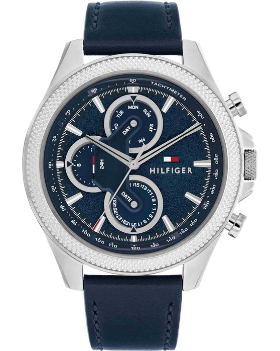 TOMMY HILFIGER Sport Blue Leather Strap