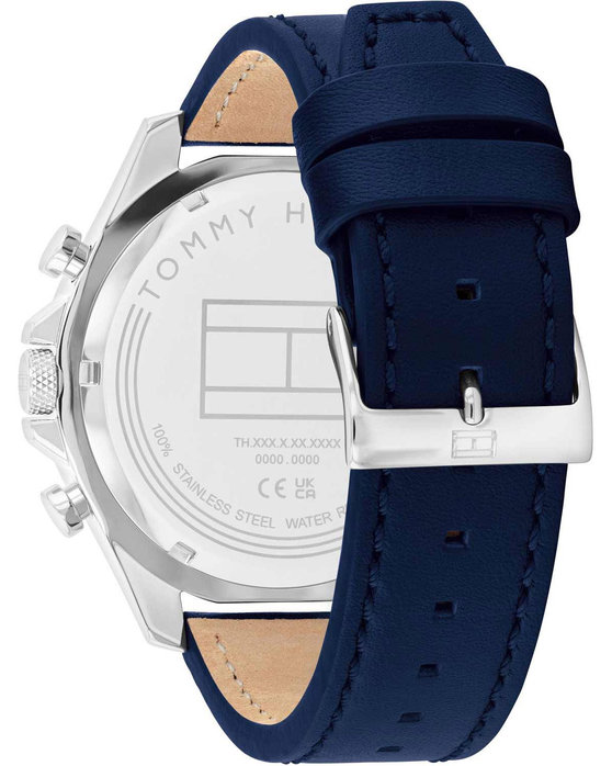 TOMMY HILFIGER Sport Blue Leather Strap