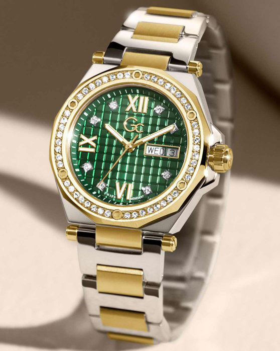 GUESS Collection Legacy Lady Crystals Two Tone Stainless Steel Bracelet