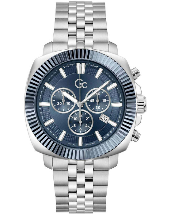 GUESS Collection Flair Coussin Chronograph Silver Stainless Steel Bracelet