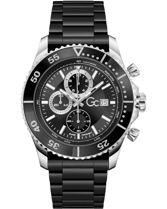 GUESS Collection Speedracer Chronograph Black Ceramic Bracelet