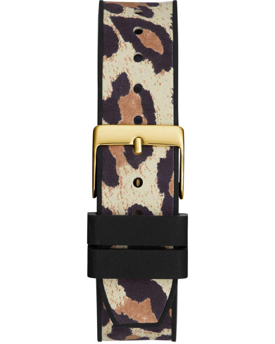 GUESS Iconic 40th Zircons Animal Print Combined Materials Strap