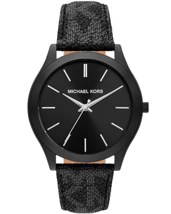 MICHAEL KORS Slim Runway Black Synthetic Strap