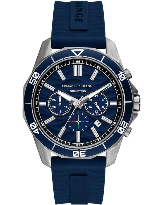 ARMANI EXCHANGE Spencer Chronograph Blue Silicone Strap