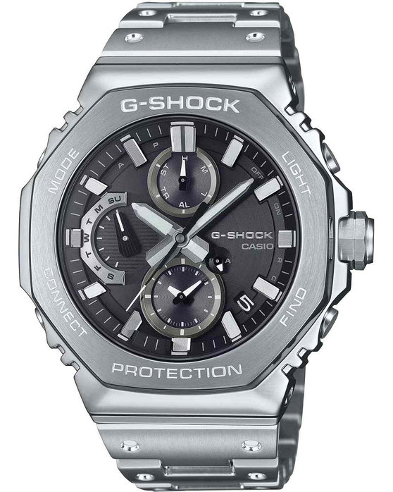 G-SHOCK Tough Solar Dual Time Chronograph Silver Stainless Steel Bracelet