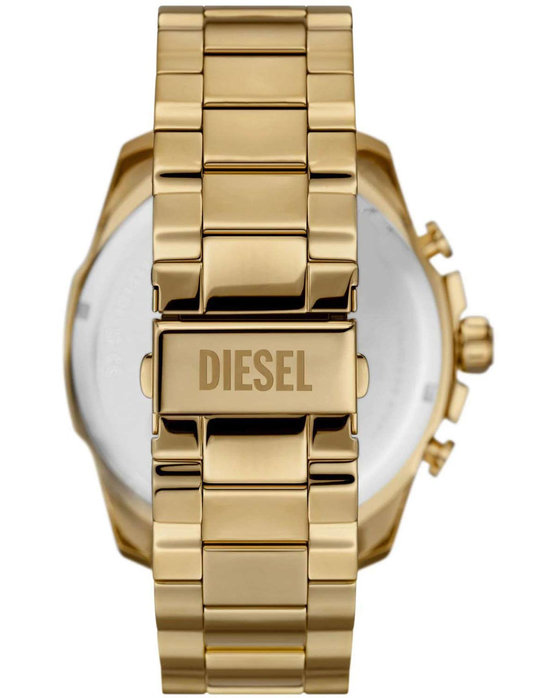 DIESEL Mega Chief Dual Time Chronograph Gold Stainless Steel Bracelet