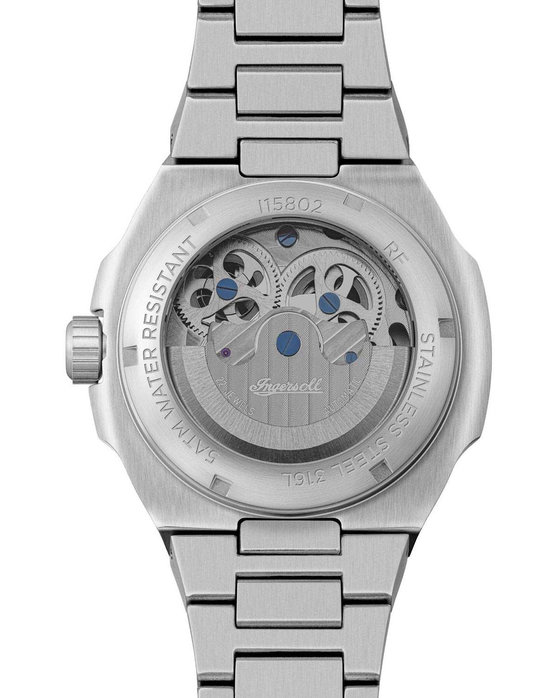 INGERSOLL Spirit Automatic Dual Time Silver Stainless Steel Bracelet