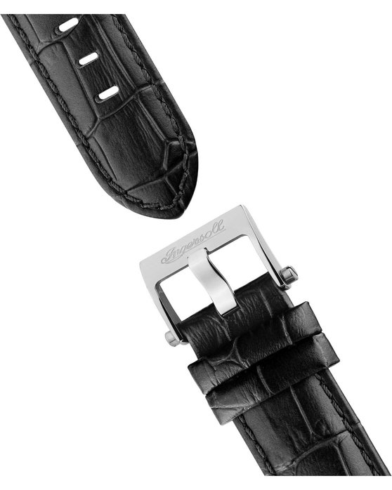 INGERSOLL Arc Automatic Dual Time Black Leather Strap