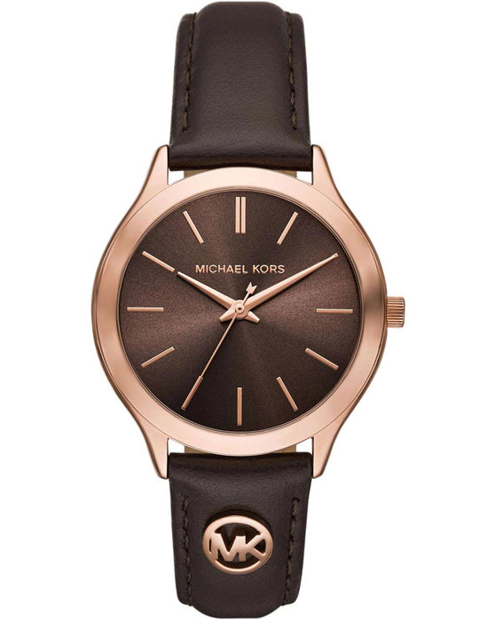 MICHAEL KORS Slim Runway Brown Leather Strap