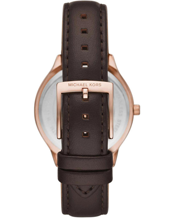 MICHAEL KORS Slim Runway Brown Leather Strap