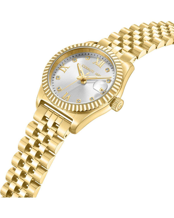 CERRUTI Baccio Crystals Gold Stainless Steel Bracelet