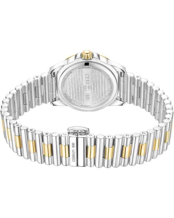 CERRUTI Turchino Crystals Two Tone Stainless Steel Bracelet