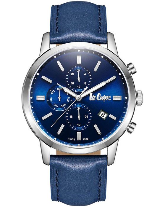 LEE COOPER Dual Time Blue Leather Strap