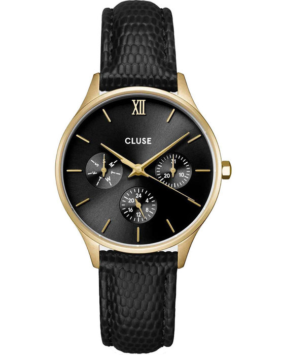 CLUSE Minuit Black Leather Strap