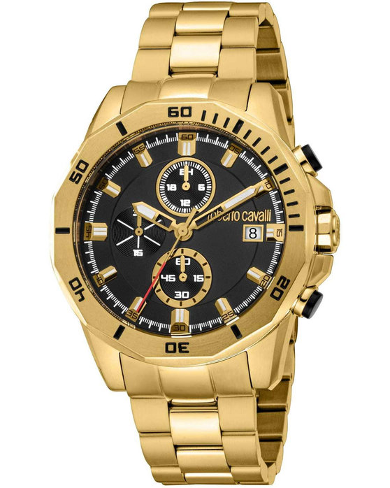 ROBERTO CAVALLI Gents Chronograph Gold Stainless Steel Bracelet