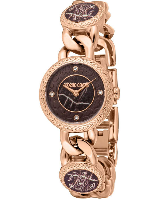 ROBERTO CAVALLI Core Crystals Rose Gold Stainless Steel Bracelet