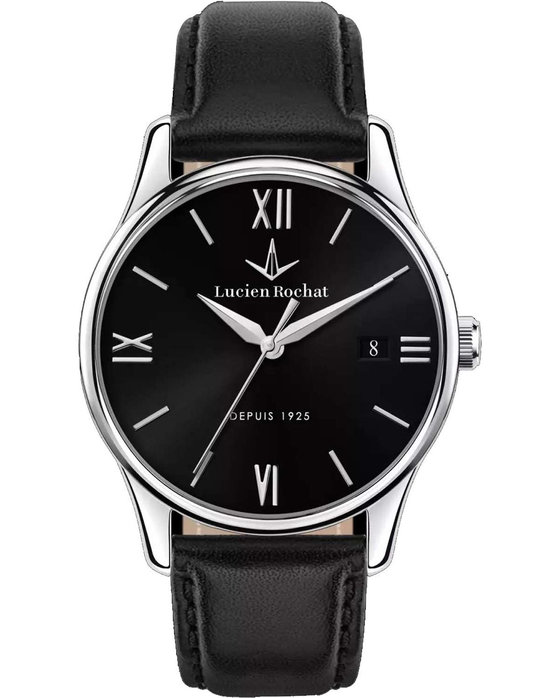 LUCIEN ROCHAT Montreux Black Leather Strap