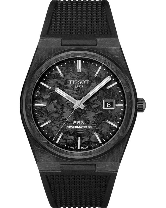 TISSOT T-Classic PRX Powermatic 80 Automatic Black Rubber Strap