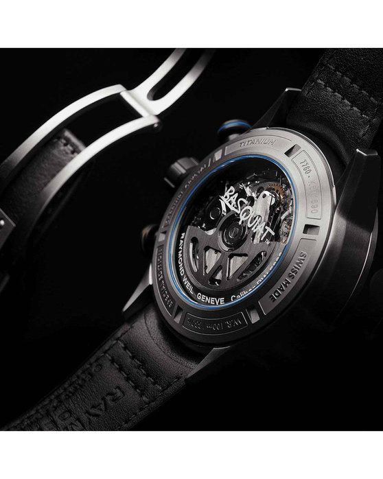 RAYMOND WEIL x Basquiat Bi-Compax Automatic Chronograph Black Leather Strap Special Edition