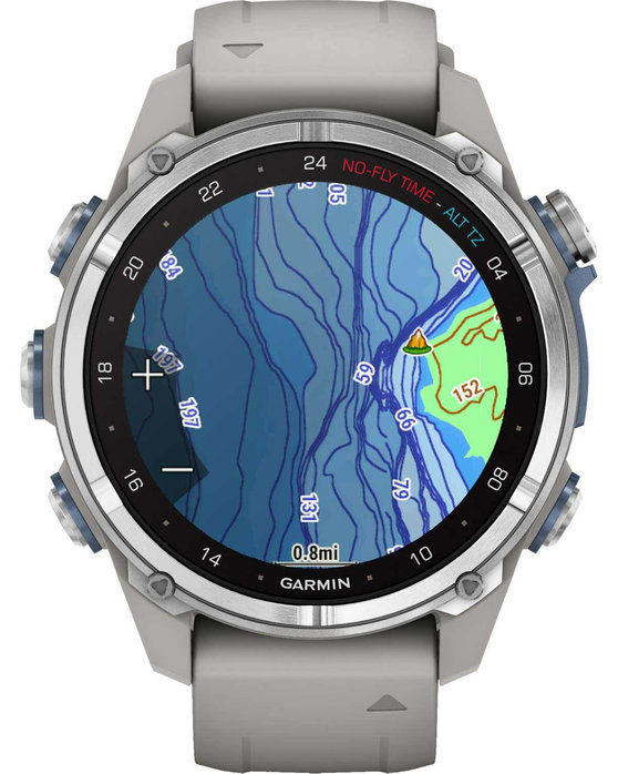 GARMIN Descent Mk3 Stainless Steel with Fog Grey Silicone Band