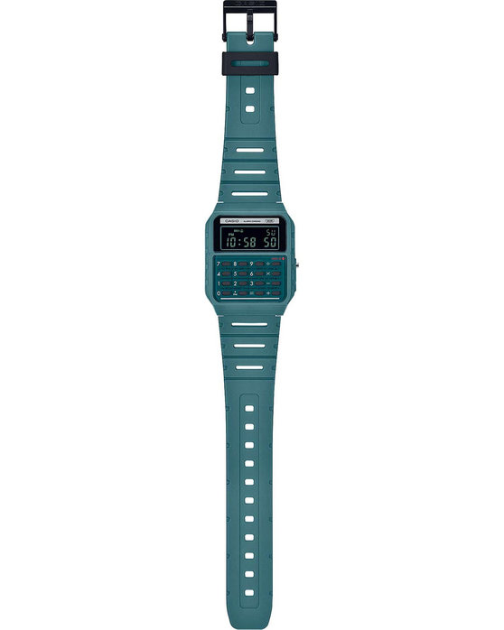 CASIO Vintage Mini Calculator Dual Time Chronograph Turquoise Bio-Resin Strap