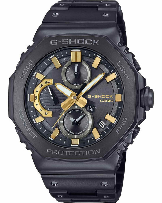 G-SHOCK 50th Anniversary Tough Solar Dual Time Chronograph Black Stainless Steel Bracelet