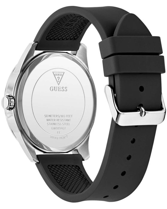 GUESS Elliot Black Rubber Strap