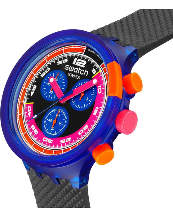 SWATCH Neon Party To The Max Chronograph Black Biosourced Strap