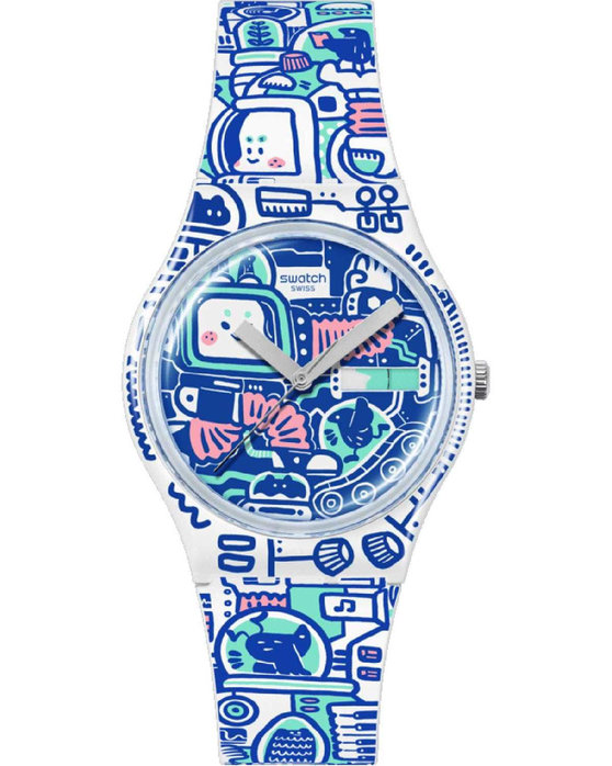 SWATCH B-Bot Multicolor Silicone Strap