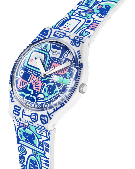 SWATCH B-Bot Multicolor Silicone Strap