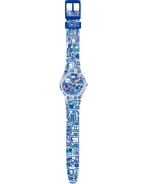 SWATCH B-Bot Multicolor Silicone Strap