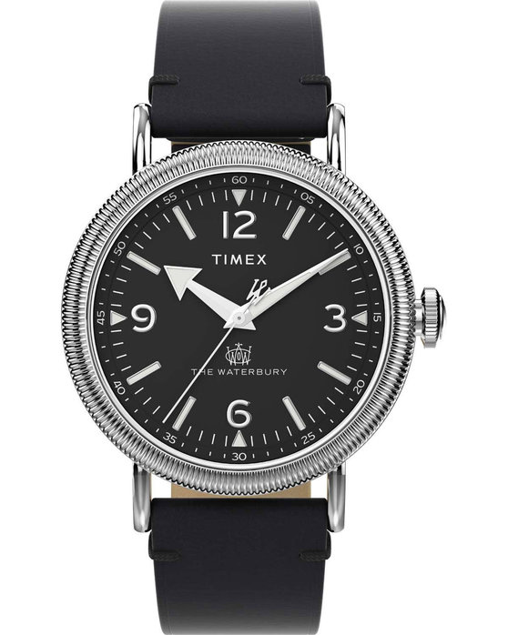 TIMEX Waterbury Standard Black Leather Strap