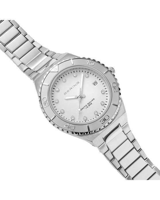 BERING Classic Crystals Silver Stainless Steel Bracelet