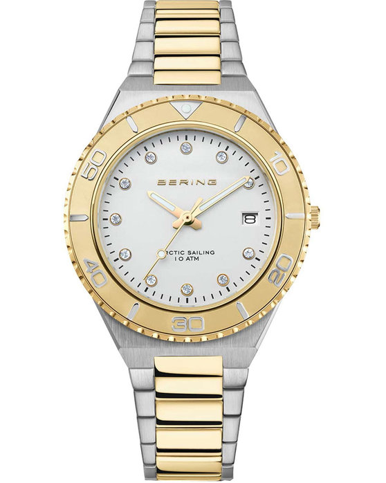 BERING Classic Crystals Two Tone Stainless Steel Bracelet