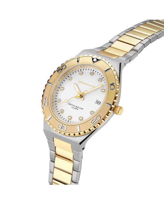 BERING Classic Crystals Two Tone Stainless Steel Bracelet