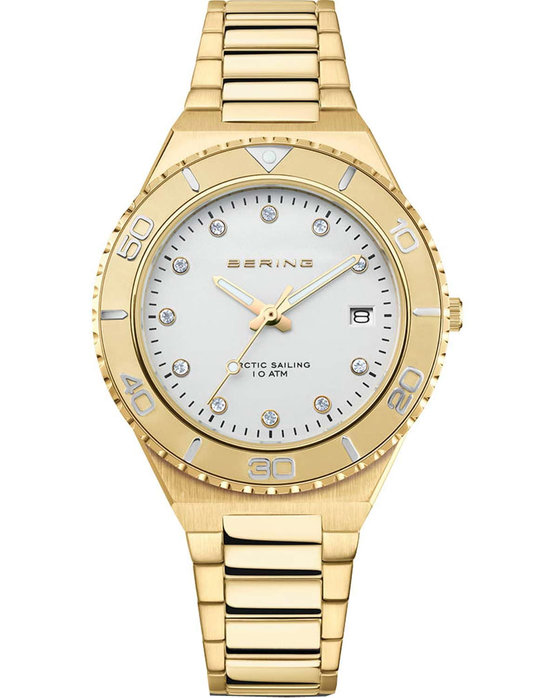 BERING Classic Crystals Gold Stainless Steel Bracelet