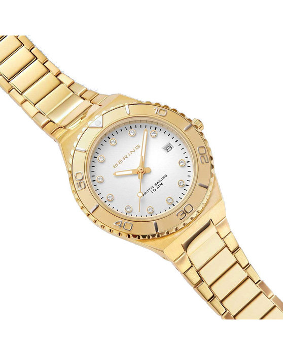 BERING Classic Crystals Gold Stainless Steel Bracelet