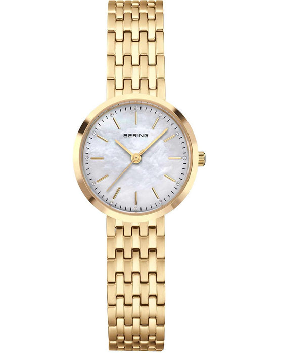 BERING Classic Crystals Gold Stainless Steel Bracelet